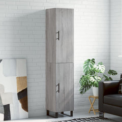 Highboard 34.5x34x180 cm Engineered Wood 1 Door Grey sonoma