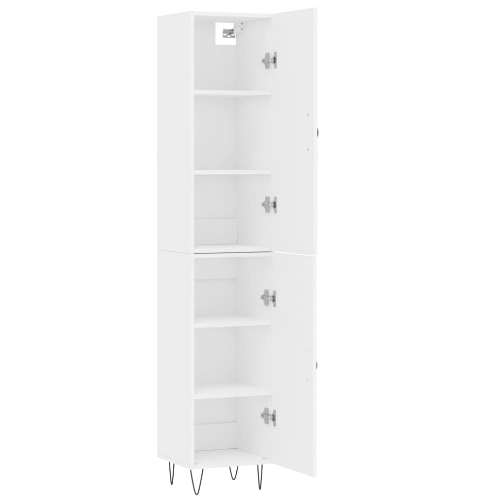 Highboard 34.5x34x180 cm Engineered Wood 1 Door White