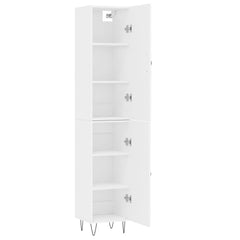 Highboard 34.5x34x180 cm Engineered Wood 1 Door White