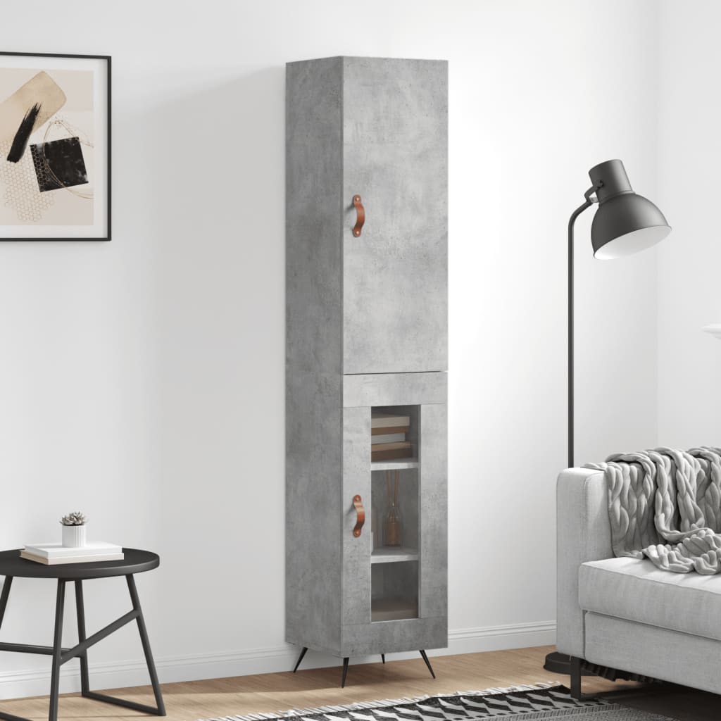 vidaXL Highboard Concrete Grey 34,5x34x180 cm Engineered Wood 1