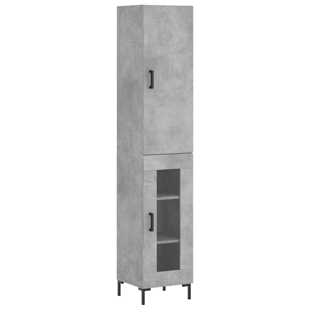 vidaXL Highboard Concrete Grey 34,5x34x180 cm Engineered Wood 2