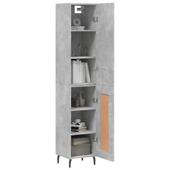 vidaXL Highboard Concrete Grey 34,5x34x180 cm Engineered Wood 3