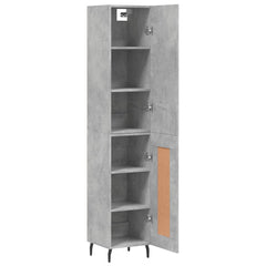 vidaXL Highboard Concrete Grey 34,5x34x180 cm Engineered Wood 4