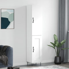 Highboard 34.5x34x180 cm Engineered Wood 1 Wood Door White