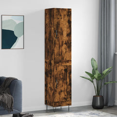 Highboard 34.5x34x180 cm Engineered Wood 1 Wood Door Smoked oak