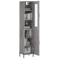 Highboard 34.5x34x180 cm Engineered Wood 1 Door Grey sonoma