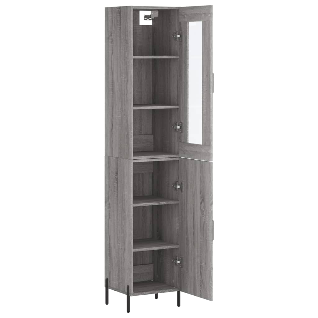 Highboard 34.5x34x180 cm Engineered Wood 1 Door Grey sonoma