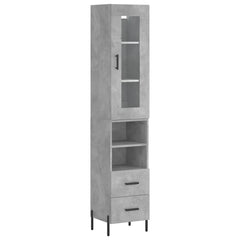 vidaXL Highboard Concrete Grey 34,5x34x180 cm Engineered Wood 2