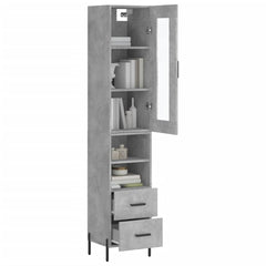 vidaXL Highboard Concrete Grey 34,5x34x180 cm Engineered Wood 3