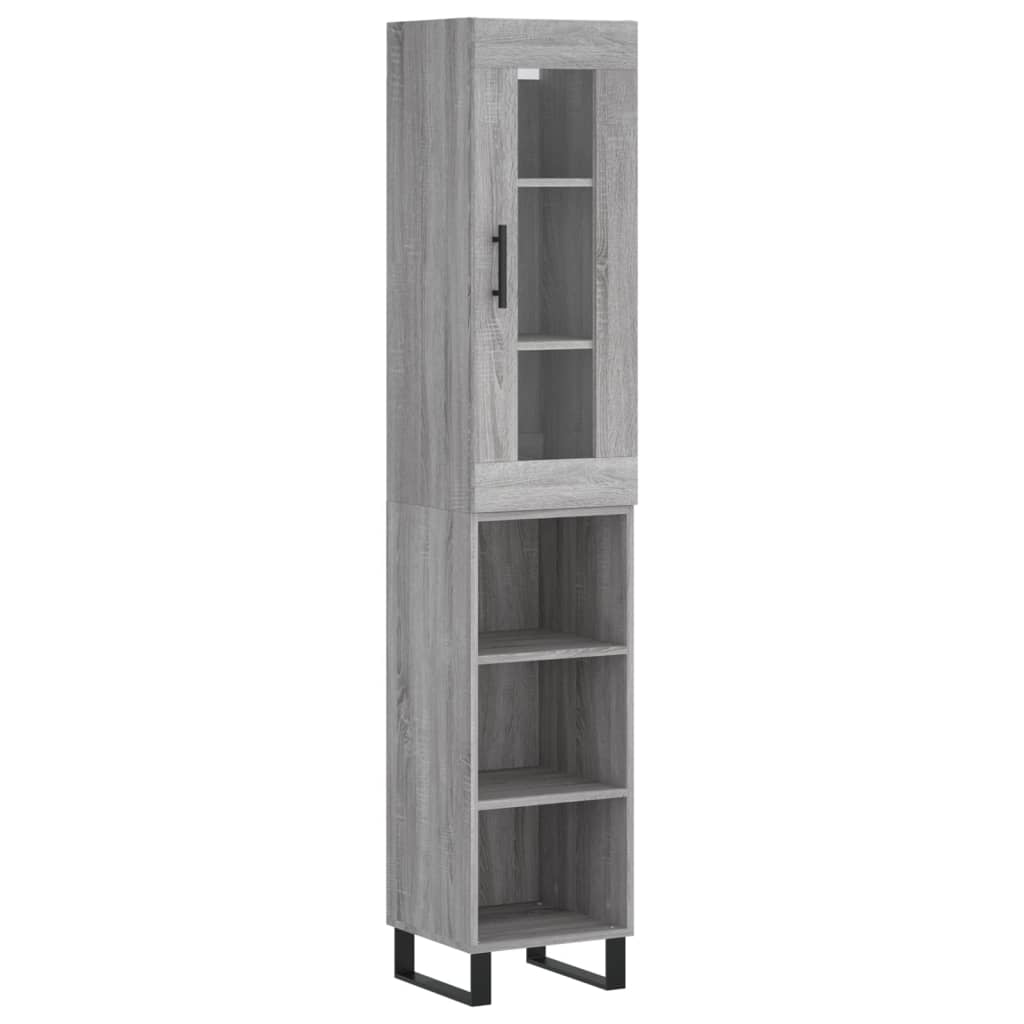 vidaXL Highboard Grey Sonoma 34,5x34x180 cm Engineered Wood 2