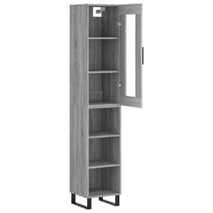 vidaXL Highboard Grey Sonoma 34,5x34x180 cm Engineered Wood 3