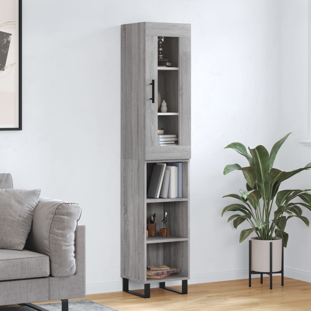 vidaXL Highboard Grey Sonoma 34,5x34x180 cm Engineered Wood 1