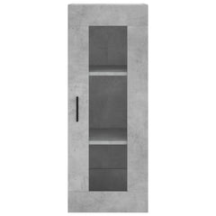 Highboard 34.5x34x180 cm Engineered Wood 1 Glass Door Concrete grey