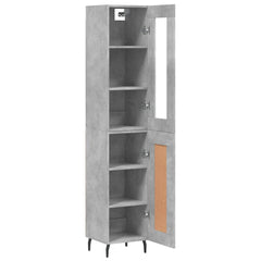 vidaXL Highboard Concrete Grey 34,5x34x180 cm Engineered Wood 4