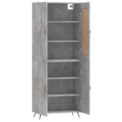 vidaXL Highboard Concrete Grey 69,5x34x180 cm Engineered Wood 4