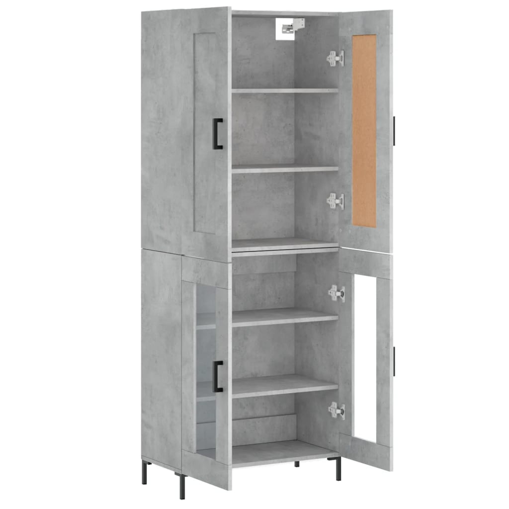 vidaXL Highboard Concrete Grey 69,5x34x180 cm Engineered Wood 3