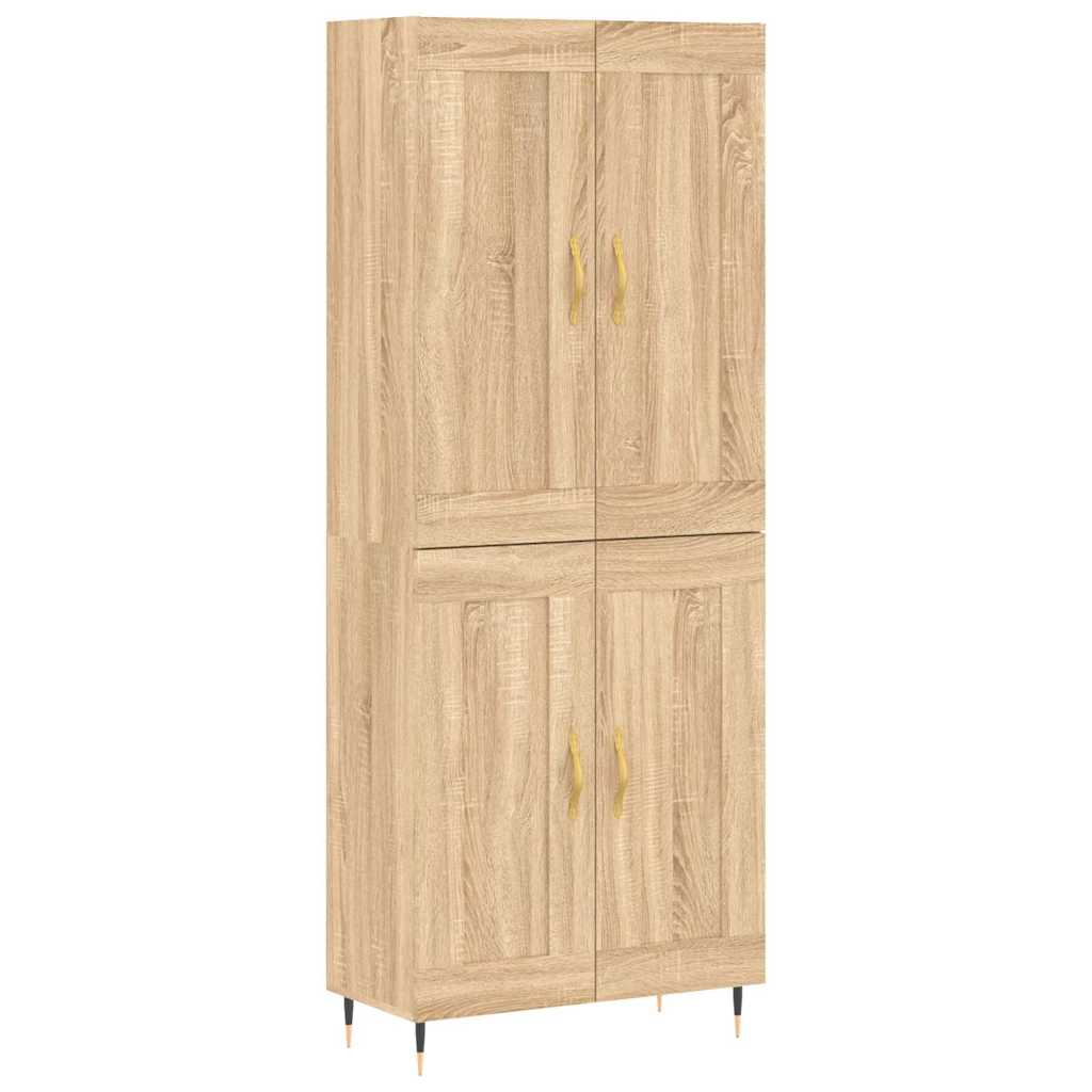 Highboard 69.5x34x180 cm Engineered Wood 2 Wood Doors Sonoma oak