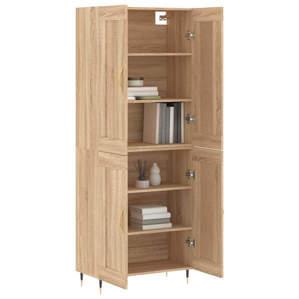 Highboard 69.5x34x180 cm Engineered Wood 2 Wood Doors Sonoma oak