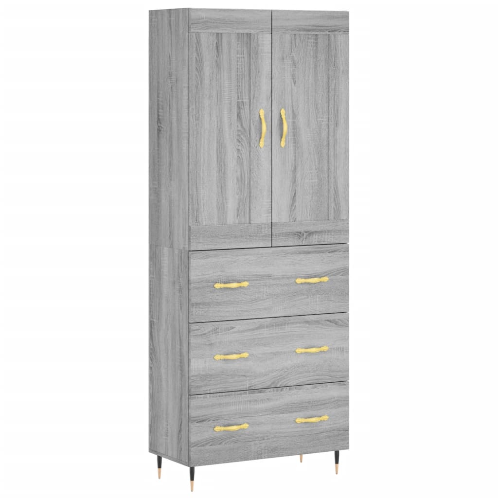 vidaXL Highboard Grey Sonoma 69,5x34x180 cm Engineered Wood 2