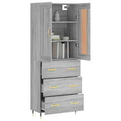 vidaXL Highboard Grey Sonoma 69,5x34x180 cm Engineered Wood 3