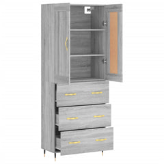 vidaXL Highboard Grey Sonoma 69,5x34x180 cm Engineered Wood 4
