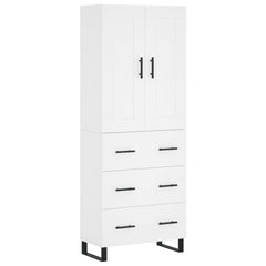 Highboard 69.5x34x180 cm Engineered Wood 3 Drawers White