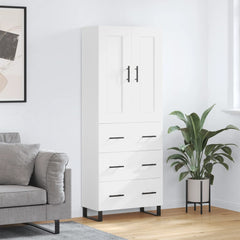 Highboard 69.5x34x180 cm Engineered Wood 3 Drawers White