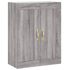 Highboard 69.5x34x180 cm Engineered Wood 1 Glass Door 3 Drawers Grey sonoma