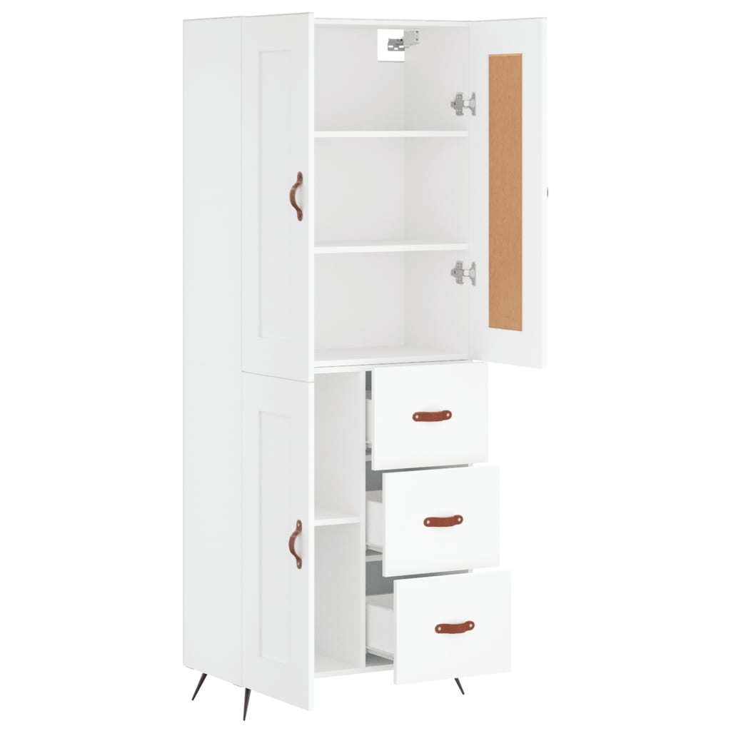 vidaXL Highboard White 69,5x34x180 cm Engineered Wood 4