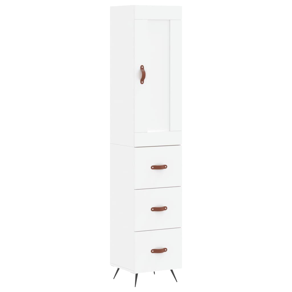 Highboard 34.5x34x180 cm Engineered Wood 3 Drawers White