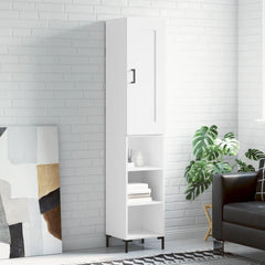 Highboard 34.5x34x180 cm Engineered Wood 3 Shelves White