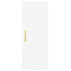 Highboard 34.5x34x180 cm Engineered Wood 1 Glass Door White