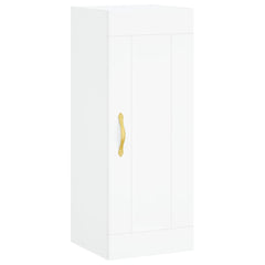 Highboard 34.5x34x180 cm Engineered Wood 1 Glass Door White