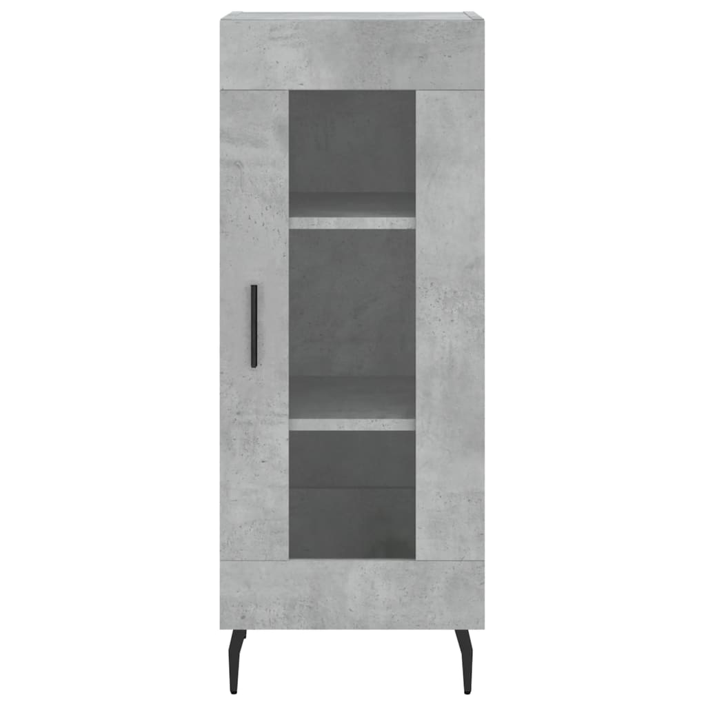 Highboard 34.5x34x180 cm Engineered Wood 1 Glass Door Concrete grey