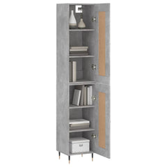 vidaXL Highboard Concrete Grey 34.5x34x180 cm Engineered Wood 3