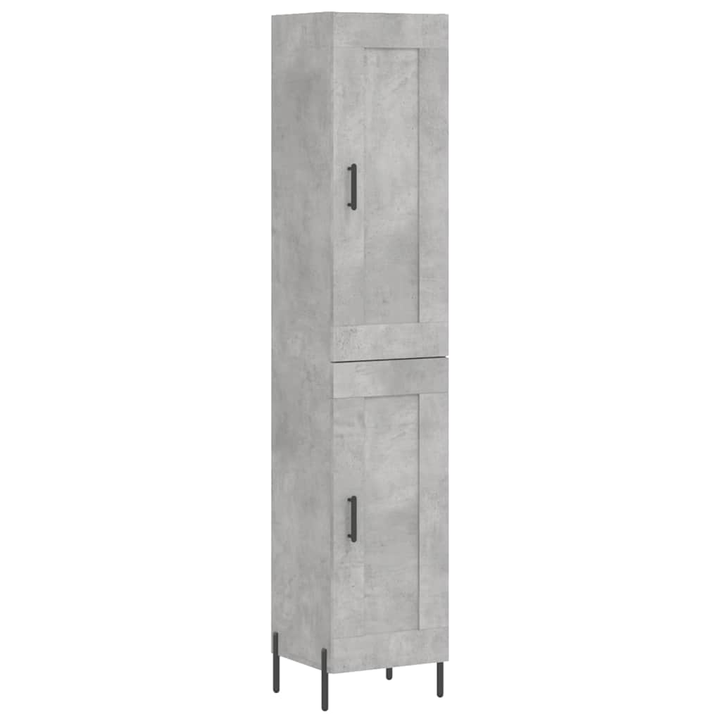 vidaXL Highboard Concrete Grey 34,5x34x180 cm Engineered Wood 2