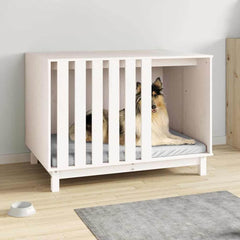 Dog House Solid Wood Pine White 100 cm 72 cm 70 cm