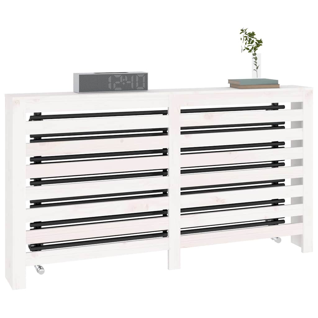 Radiator Cover Solid Wood Pine White 153 cm 84 cm 19 cm