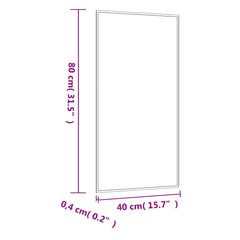 vidaXL Wall Mirror 40x80 cm Glass Rectangle 6