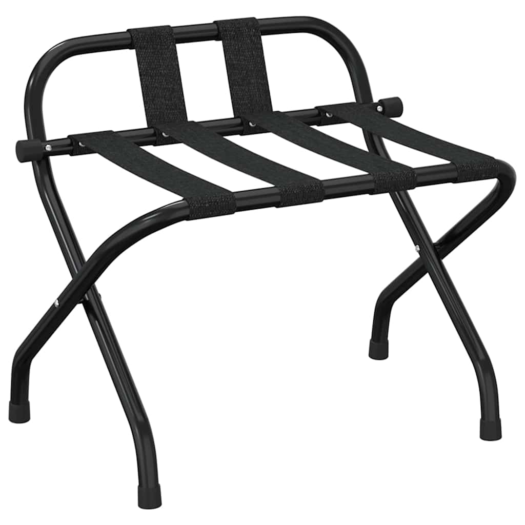 vidaXL Luggage Rack with Backrest Black 56x39x52 cm 2