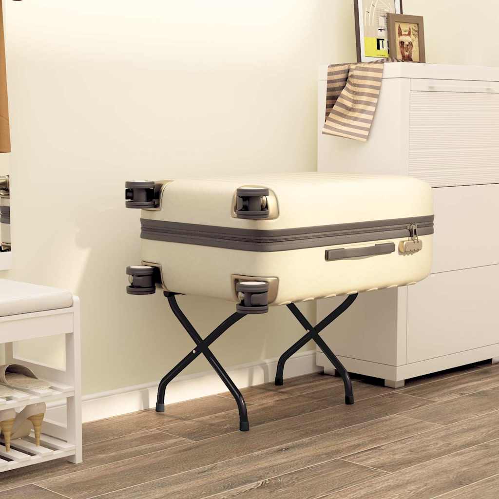 vidaXL Luggage Rack with Backrest Black 56x39x52 cm 1