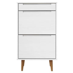 vidaXL Shoe Cabinet MOLDE White 59,5x35x103 cm Solid Wood Pine 4