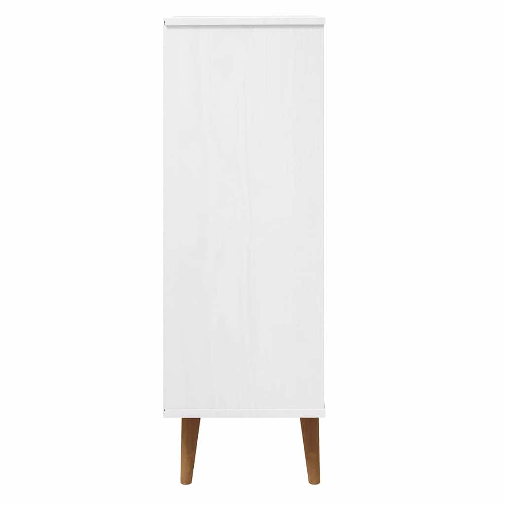 vidaXL Shoe Cabinet MOLDE White 59,5x35x103 cm Solid Wood Pine 6