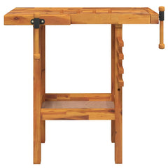 vidaXL Workbench with Vices 92x48x83 cm Solid Wood Acacia 3
