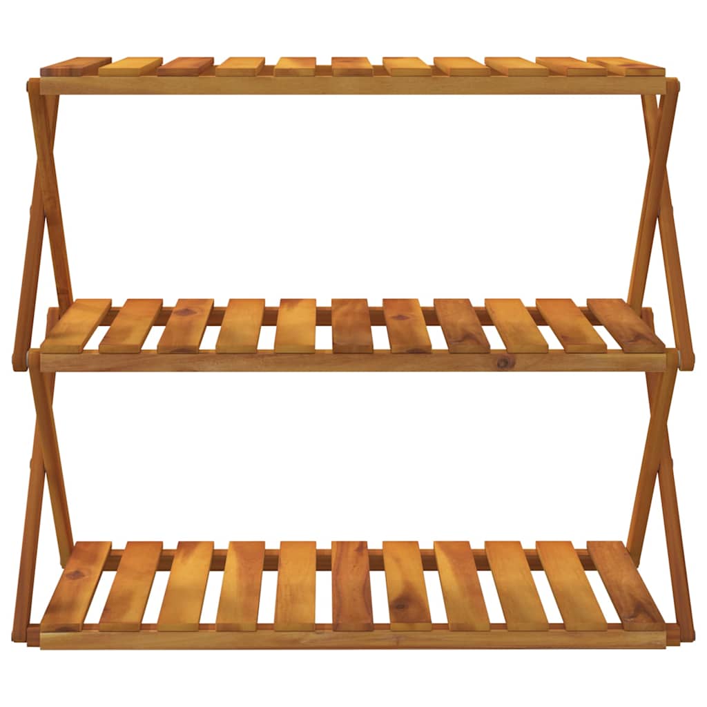 vidaXL 3-Tier Folding Shelf Brown 70x31x63 cm Solid Wood Acacia 4
