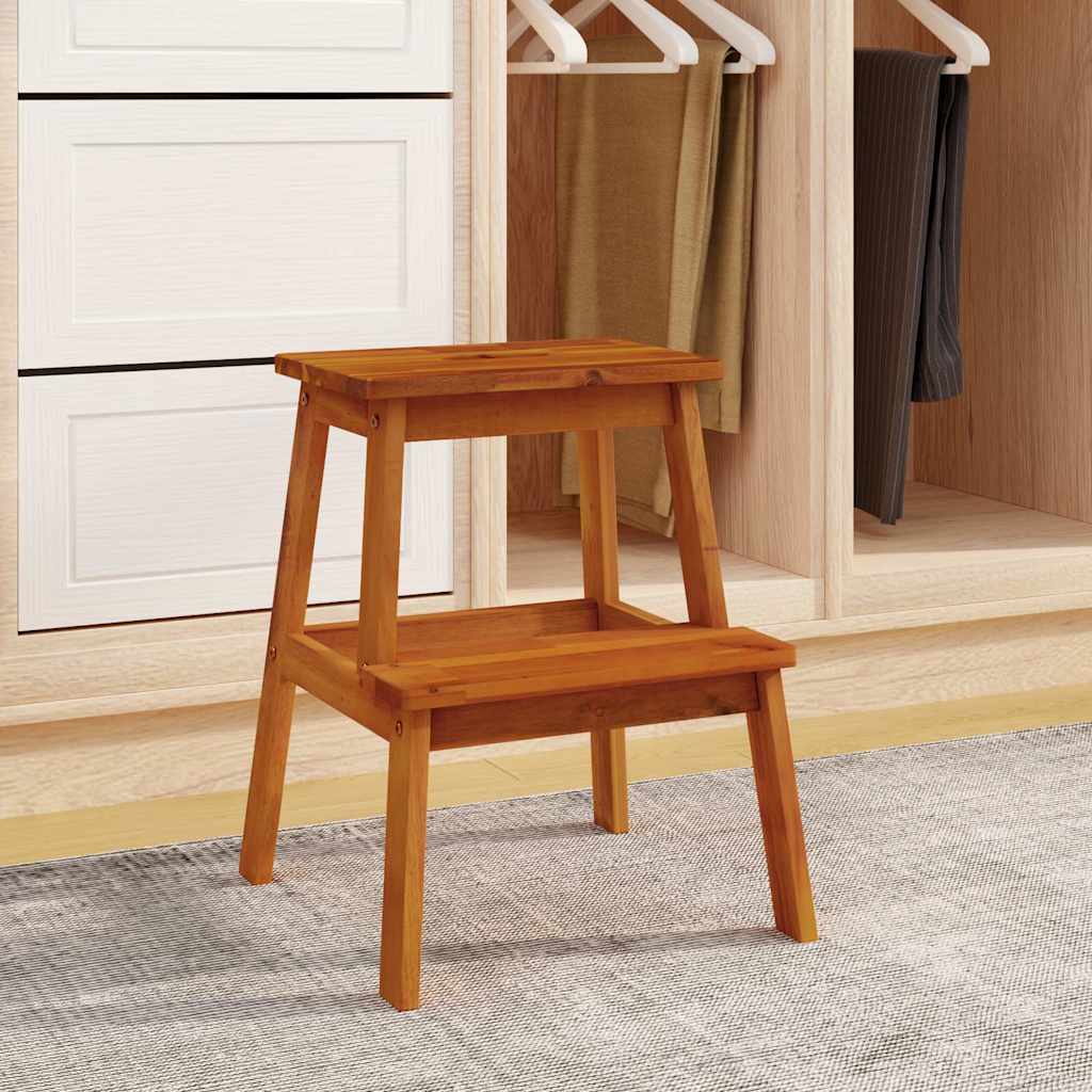 vidaXL 2 Step Stool 40x38x50 cm Solid Wood Acacia 3