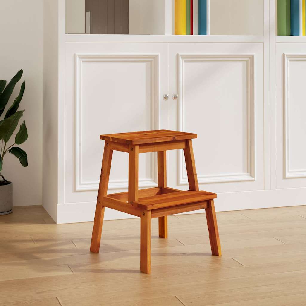 vidaXL 2 Step Stool 40x38x50 cm Solid Wood Acacia 1