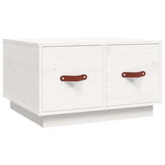 vidaXL Coffee Table White 60x53x35 cm Solid Wood Pine 2