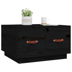 vidaXL Coffee Table Black 60x53x35 cm Solid Wood Pine 4