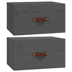 vidaXL Wall-mounted Bedside Cabinets 2 pcs Grey 40x29.5x22 cm 2